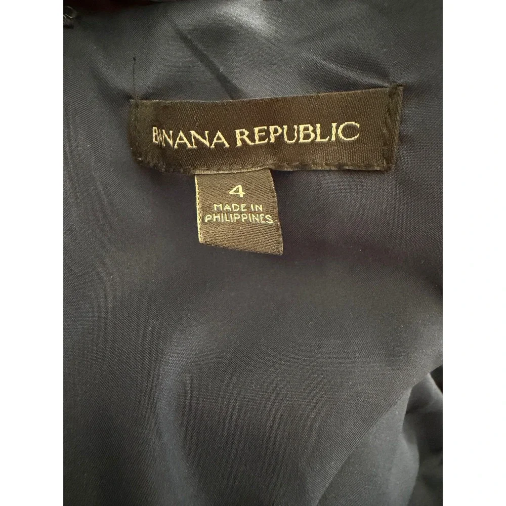 Banana Republic Floral Linen‎ Cotton Wide Leg Strappy Jumpsuit Navy Womens 4